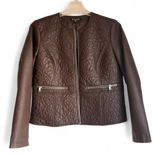 Baccini Dark Brown Quilted Leather Jacket